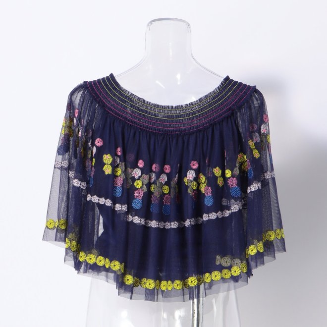 FRUIT ELEMENTS EMBROIDERY　ブラウス 詳細画像 ブルー系マルチ 3