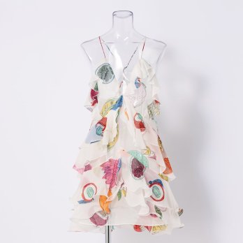 BIG FRUIT PRINT ON SILK　ドレス 詳細画像