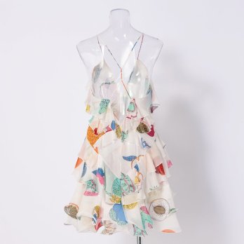 BIG FRUIT PRINT ON SILK　ドレス 詳細画像