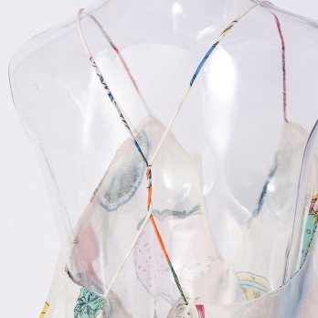 BIG FRUIT PRINT ON SILK　ドレス 詳細画像