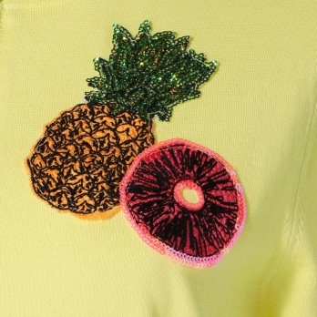 FRUIT EMBROIDERY BADGE PATCH　ニットカーディガン 詳細画像