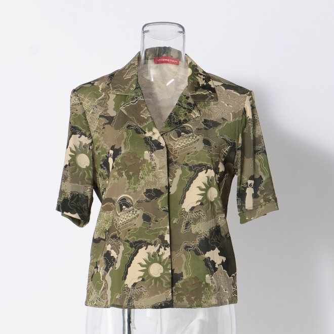 CITY CAMOUFLAGE OLIVER PRINT　ブラウス 詳細画像 グリーン 1