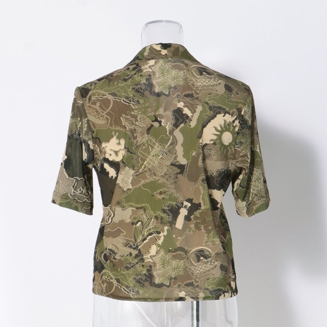CITY CAMOUFLAGE OLIVER PRINT　ブラウス 詳細画像 グリーン 3