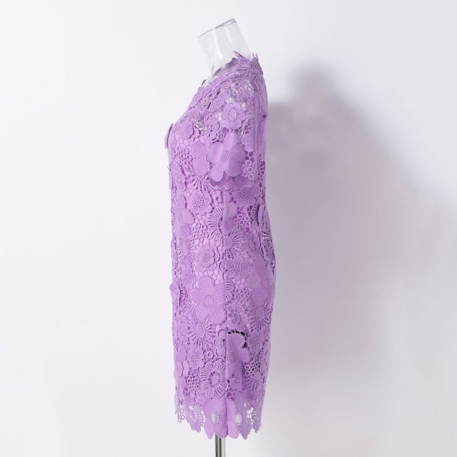 3D FLOWER LACE　ドレス 詳細画像 パープル 2