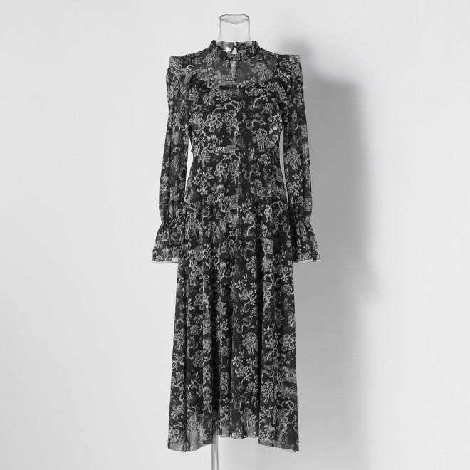 GOBELIN CHINOISERIE PRINT NETTING　ドレス 詳細画像 ブラック 1