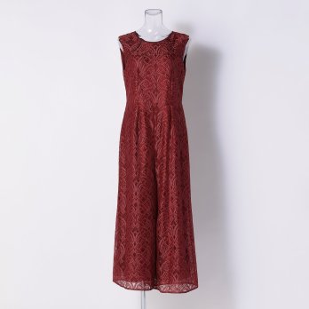 【DRESS COLLECTION】 レースオールインワン シフォンロングカーディガン 詳細画像