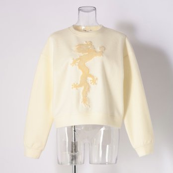 vivienne tam ヴィヴィアンタム パワーネット 上　ドラゴン Red dragon embroidery on Stretch netting ブラウス｜VIVIENNE TAM