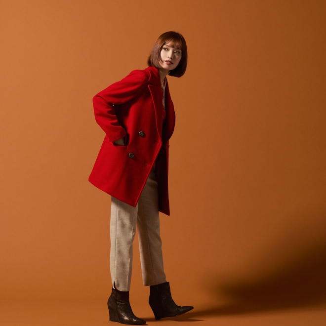 PEA COAT WITH DRAGON BUTTONS 詳細画像 レッド 4