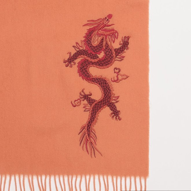 DRAGON EMBROIDERY STOLE 詳細画像 オレンジ 3