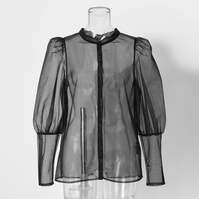 【期間限定】ORGANZA BLOUSE 詳細画像 ブラック 1