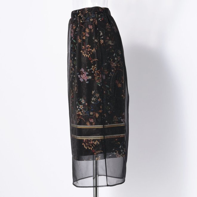 【期間限定】MARBLE INLAY PRINT ON NETTING　スカート 詳細画像 黒系マルチ 2