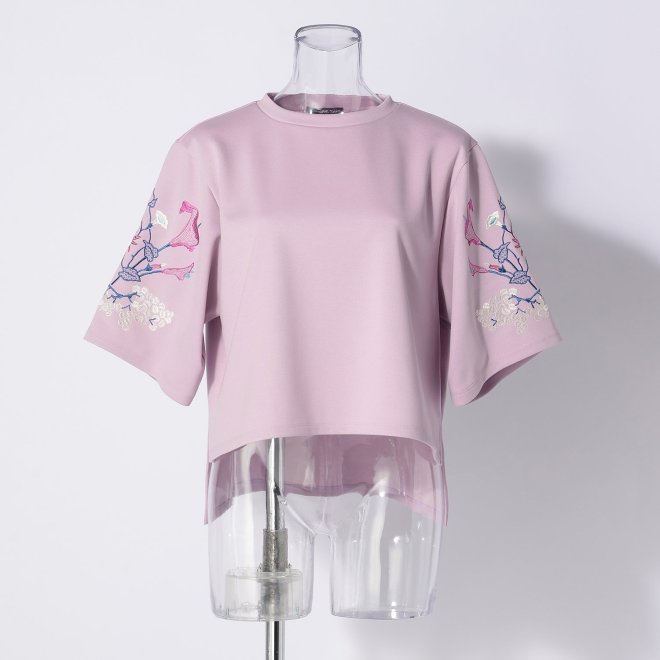 【期間限定】TOPS WITH FLOWER EMBROIDERY　 詳細画像 パープル 1