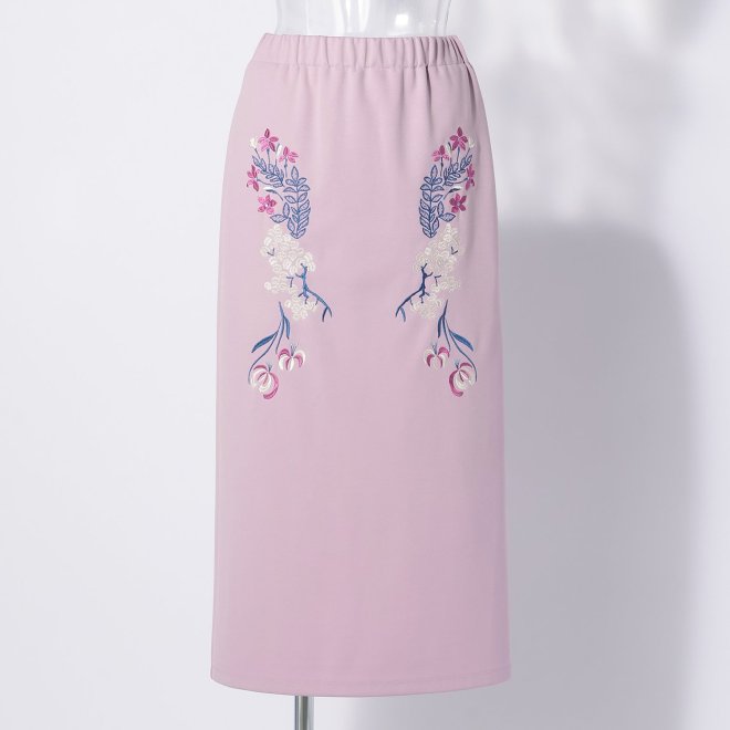 【期間限定】SKIRT WITH FLOWER EMBROIDERY 詳細画像 パープル 1