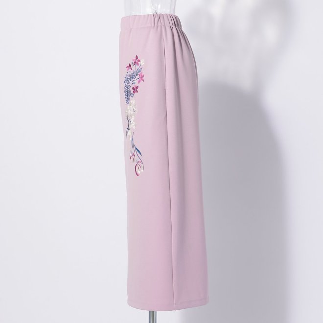【期間限定】SKIRT WITH FLOWER EMBROIDERY 詳細画像 パープル 2