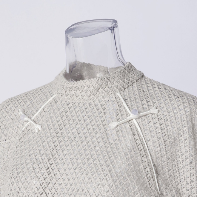 【期間限定】LATTICE LACE　ドレス 詳細画像 ライトグレー 4