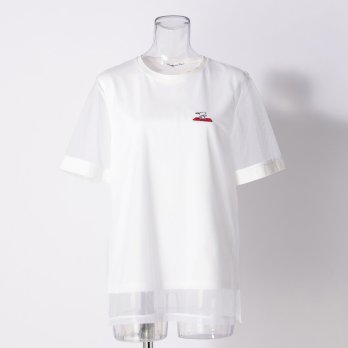 【 マットヨガ スヌーピー 】 EMBROIDERY ON TULLE　Tシャツ 詳細画像