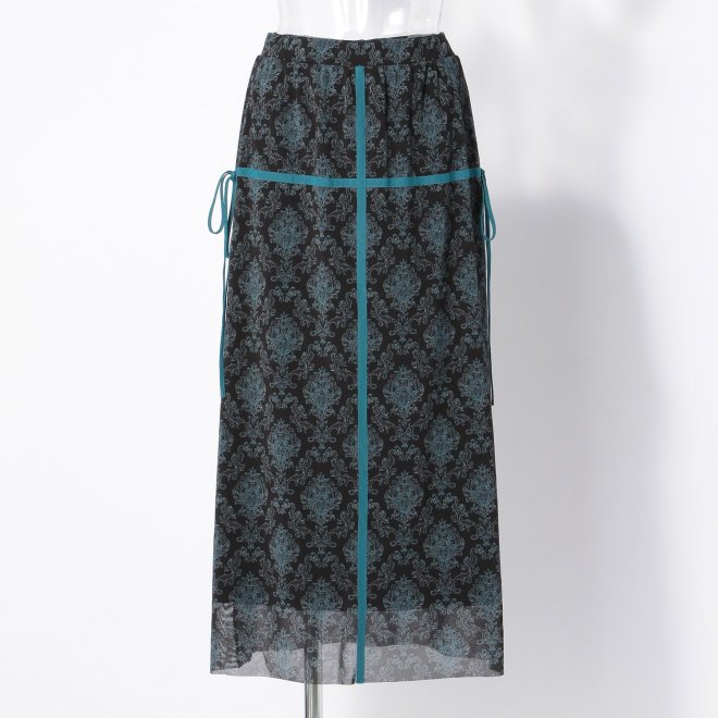 DAMASK PRINT NET　スカート 詳細画像 黒系マルチ 1