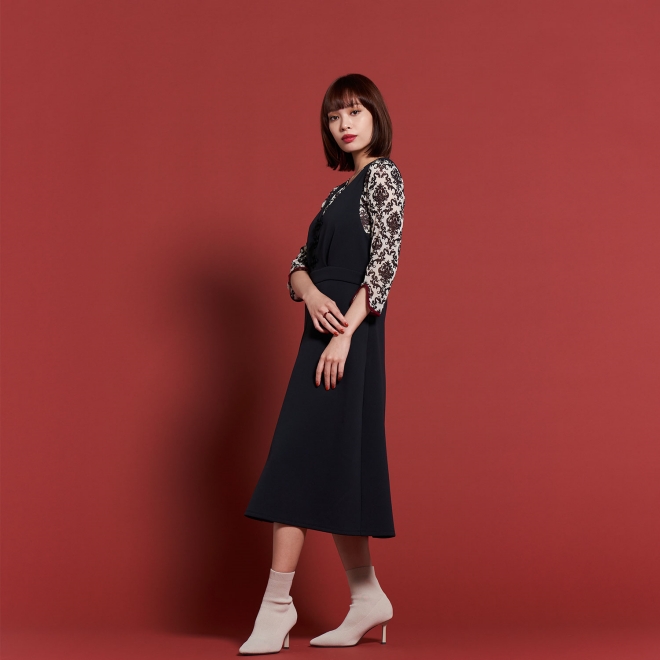 【期間限定】CHINA BUTTON JUMPER DRESS 詳細画像 ブラック 2