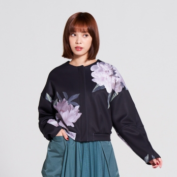 FULL BLOOM PEONY PRINT DOUBLE KNIT ブルゾン｜VIVIENNE TAM 
