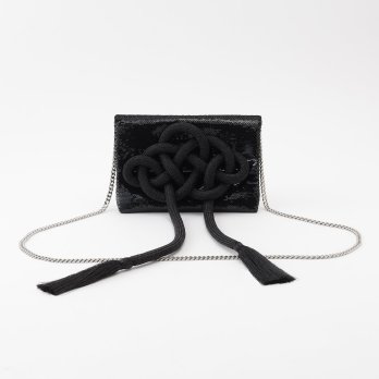 SEQUIN WITH FRINGE KNOT CLUTCH BAG
