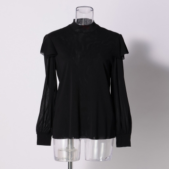 SOLID STRETCH NETTING　ブラウス 詳細画像