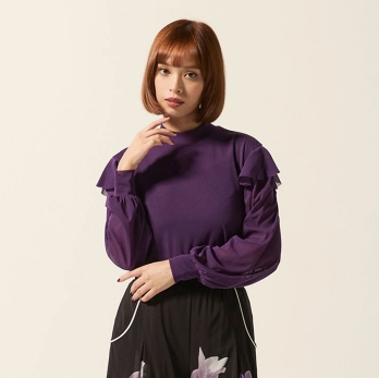 SOLID STRETCH NETTING　ブラウス