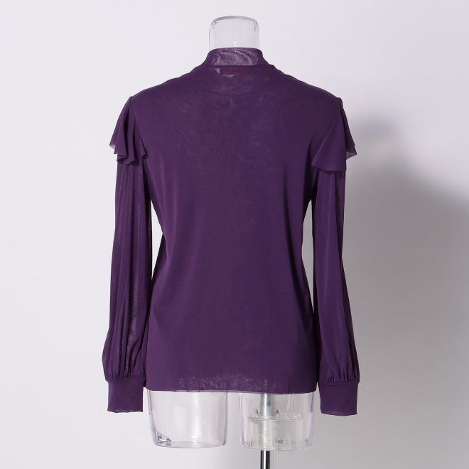 SOLID STRETCH NETTING　ブラウス 詳細画像 パープル 7