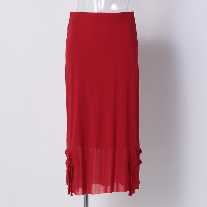 SOLID STRETCH NETTING　スカート 詳細画像 レッド 1