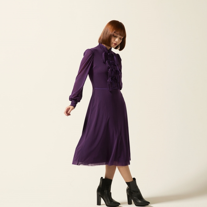 SOLID STRETCH NETTING　ドレス 詳細画像 パープル 4