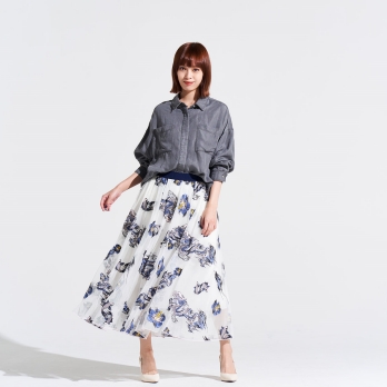 【期間限定】WATER DRAGON EMBROIDERY ON RIGID NET　スカート