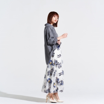 【期間限定】WATER DRAGON EMBROIDERY ON RIGID NET　スカート 詳細画像