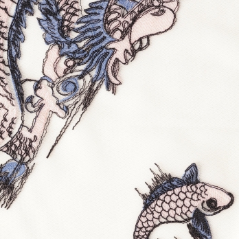 【期間限定】WATER DRAGON EMBROIDERY ON RIGID NET　スカート 詳細画像