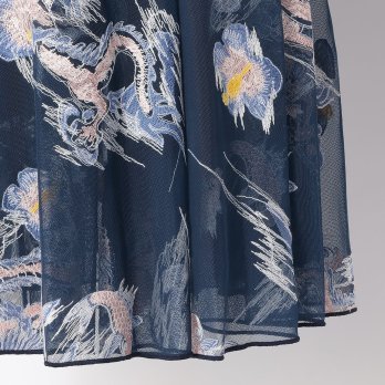 【期間限定】WATER DRAGON EMBROIDERY ON RIGID NET　スカート 詳細画像