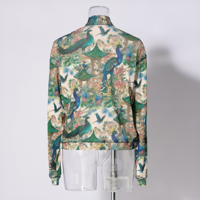 PEACOCK COURTYARD CHINOISERIE PRINT ON NETTING　ブルゾン 詳細画像 グリーン系マルチ 3