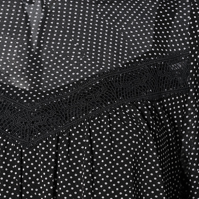 SOLID NET WITH DRAGON LACE　ブラウス 詳細画像 黒系マルチ 5