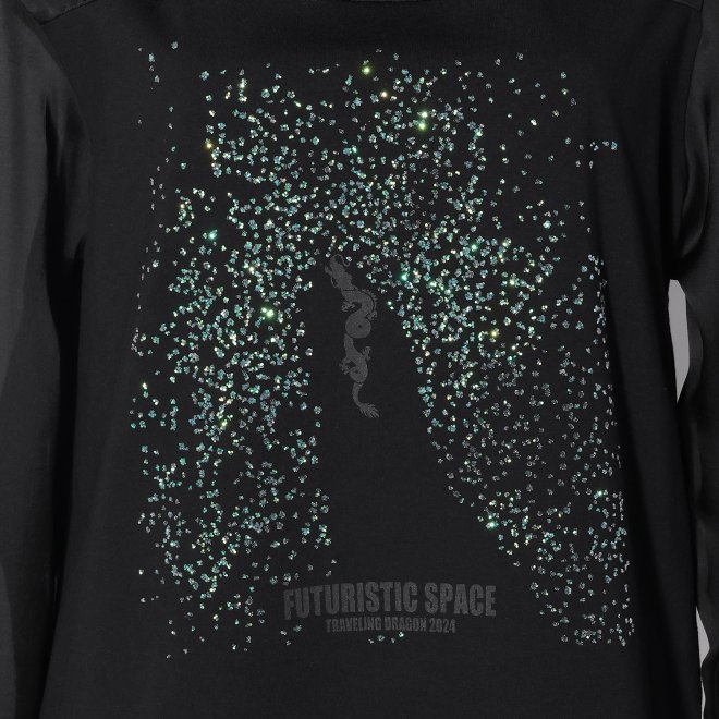 DRAGON SWIMMING IN SPACE T-SHIRT　 詳細画像 ブラック 5