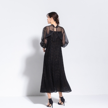 【DRESS COLLECTION】 2WAYボレロ付 エンブロイダリーマーメイドドレス 詳細画像