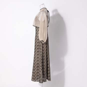 【DRESS COLLECTION】 2WAYボレロ付 エンブロイダリーマーメイドドレス 詳細画像
