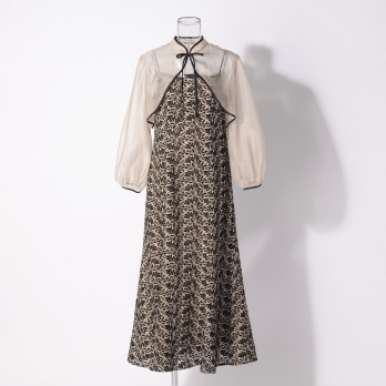 【DRESS COLLECTION】 2WAYボレロ付 エンブロイダリーマーメイドドレス 詳細画像