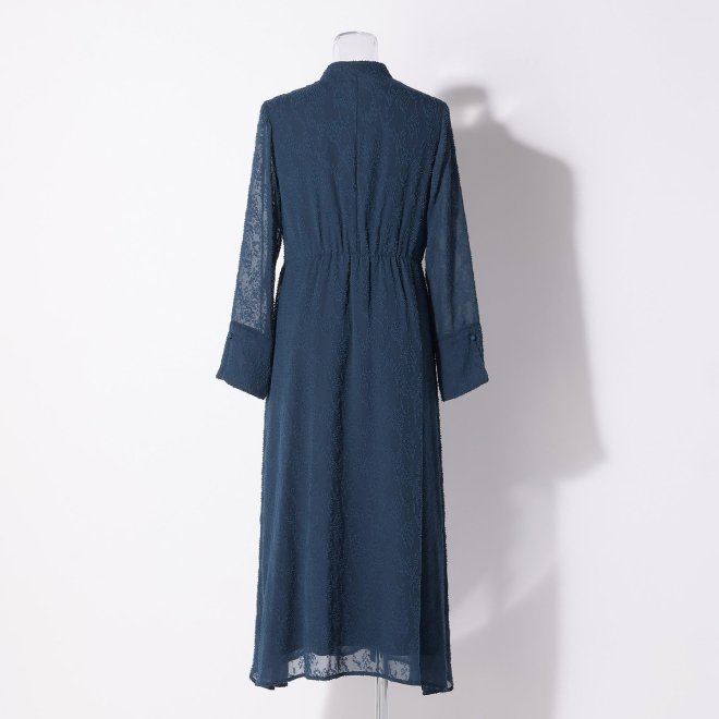 【DRESS COLLECTION】 ランダムドットジャガードドレス 詳細画像 ブルー 3