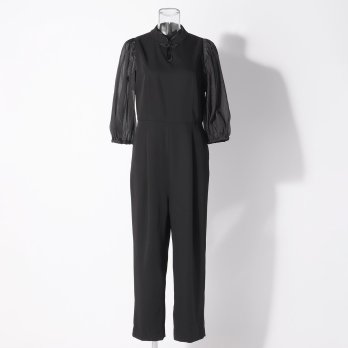 【DRESS COLLECTION】 チャイナカラーオールインワンドレス 詳細画像