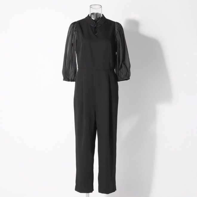 【DRESS COLLECTION】 チャイナカラーオールインワンドレス 詳細画像 ブラック 1
