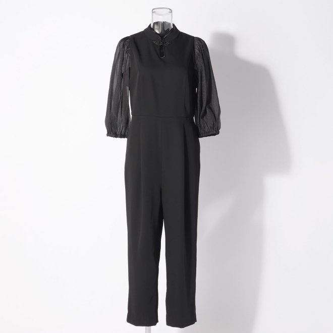 【DRESS COLLECTION】 チャイナカラーオールインワン　ドレス 詳細画像 ブラック 1