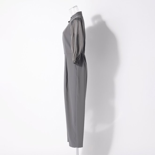 【DRESS COLLECTION】 チャイナカラーオールインワン　ドレス 詳細画像 ライトグレー 2