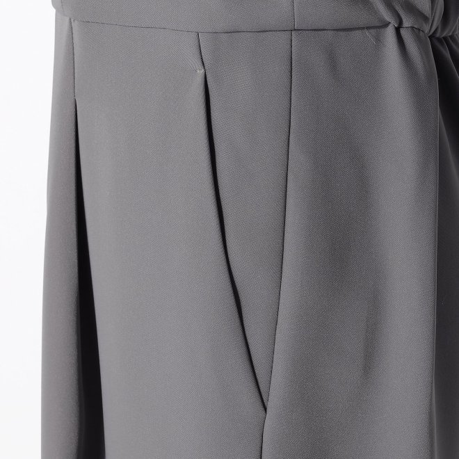 【DRESS COLLECTION】 チャイナカラーオールインワン　ドレス 詳細画像 ライトグレー 5
