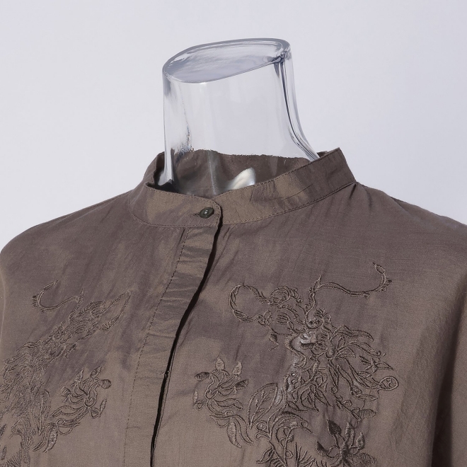 LUCKNOW EMBROIDERY STYLE BLOUSE　 詳細画像 ライトグレー 4