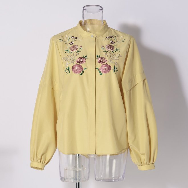 FLOWER EMBROIDERY SHIRT　 詳細画像 イエロー 1