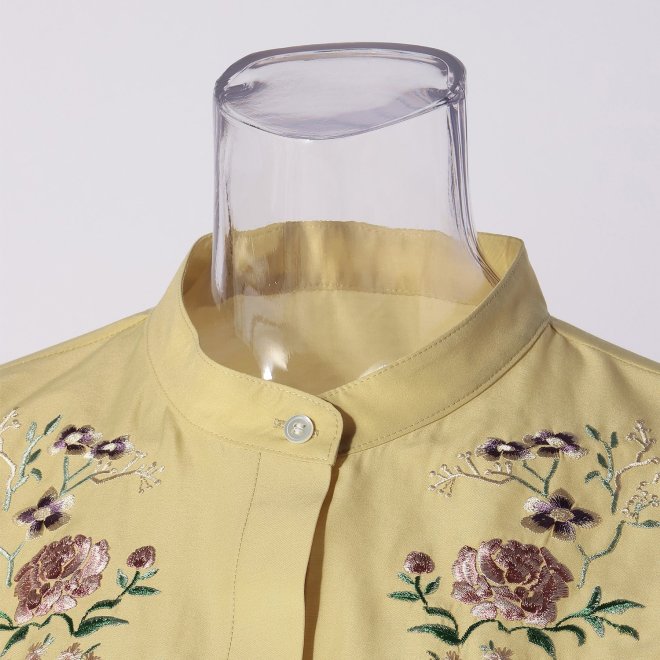 FLOWER EMBROIDERY SHIRT　 詳細画像 イエロー 4