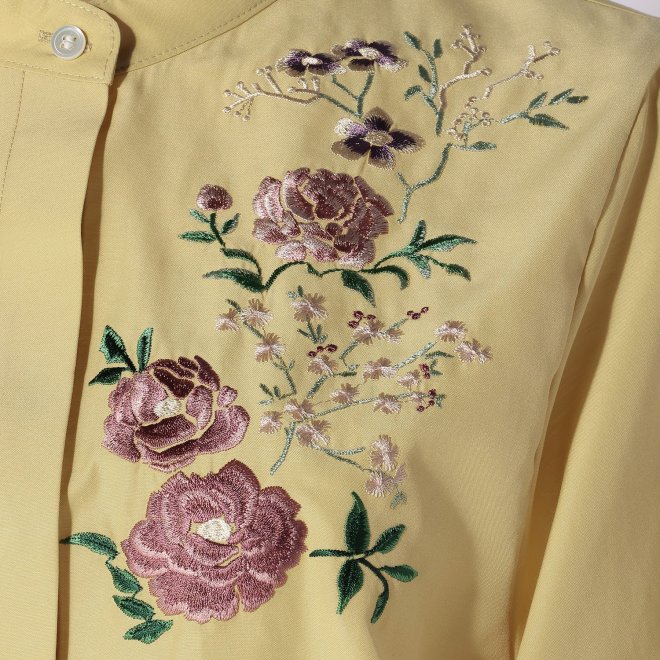 FLOWER EMBROIDERY SHIRT　 詳細画像 イエロー 5