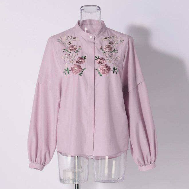 FLOWER EMBROIDERY SHIRT　 詳細画像 ライトピンク 1